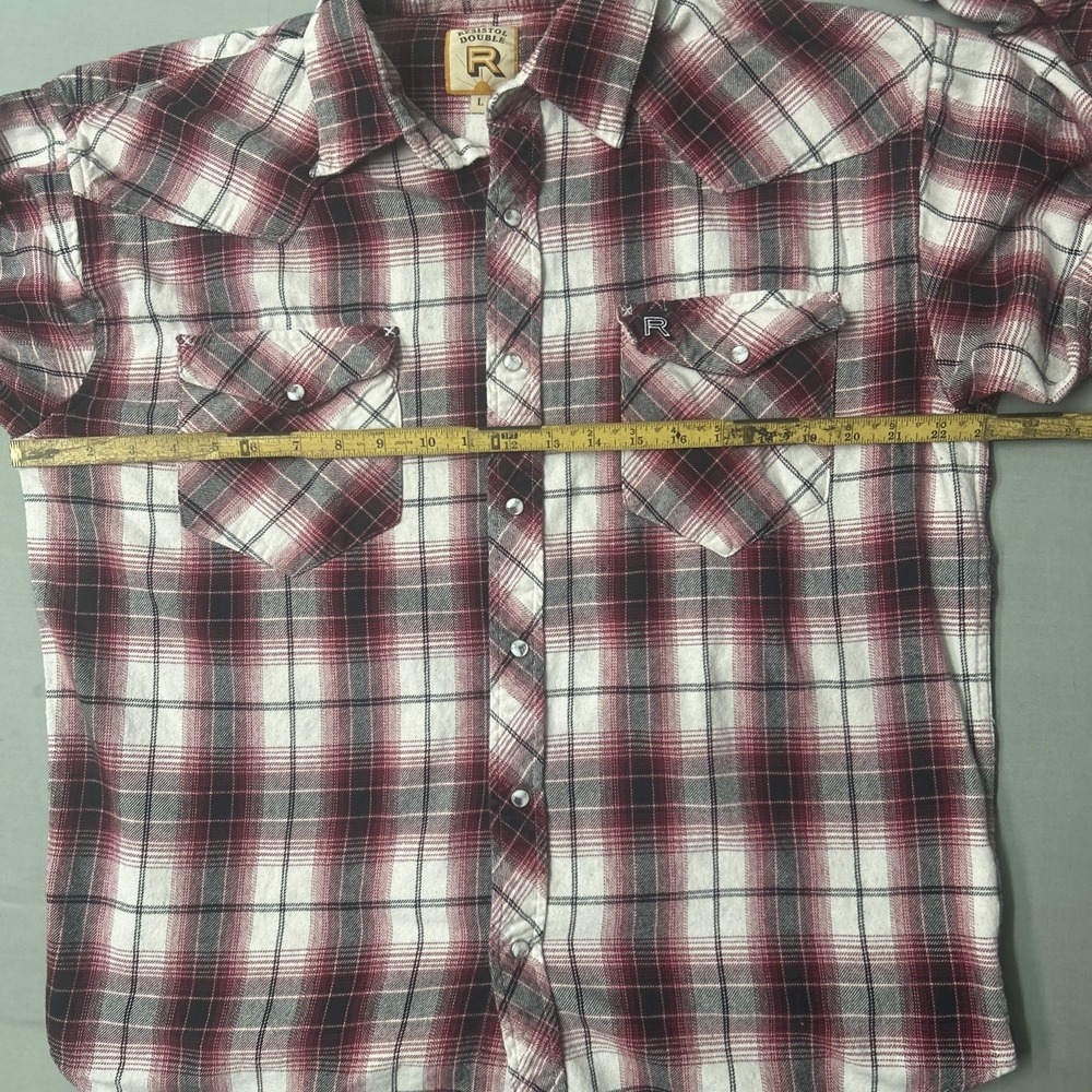 Resistol Double R Shirt Mens Large Red Plaid Western Pearl Snap Long Sleeve - Picture 4 of 7